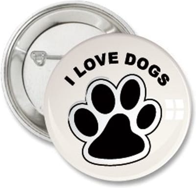 6 Buttons I Love Dogs - hond - huisdier - button - dier - hondenliefhebber - hondenpoot - badge