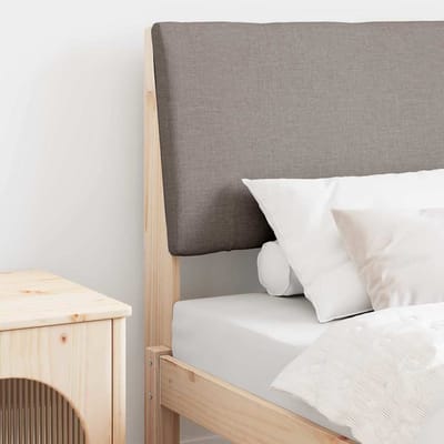 vidaXL Gestoffeerd hoofdbord Taupe 80 cm Massief grenenhout