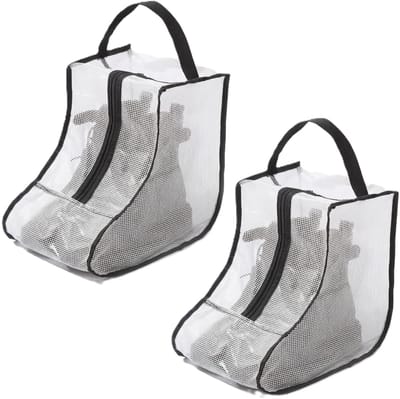 2 Stuks Korte Laarzen Opbergtassen – Transparante Schoenen Organizer met Ritssluiting en Handgreep – Stofdichte Opbergzak voor Enkellaarzen, Snowboots en Reisschoenen