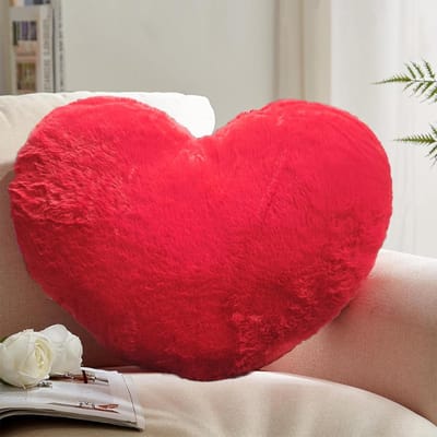 Knuffelbare Hartkussen voor Woonkamer, Sofa en Slaapkamer - Aesthetic Decoratie 40 x 35 x 11 cm, Rood 24