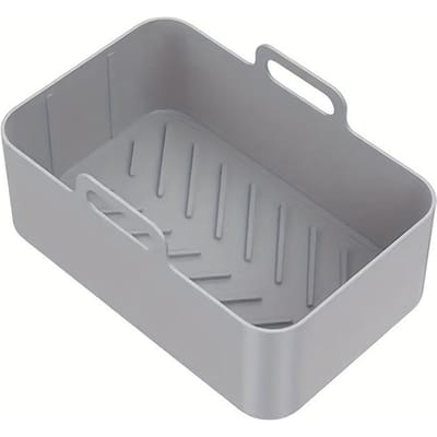 Airfryer Liner Herbruikbaar Voedselkwaliteit Siliconen Bakmand Anti-aanbakplaat Hoge Temperatuur Bestendig Bakgerei Oven Accessoires gray