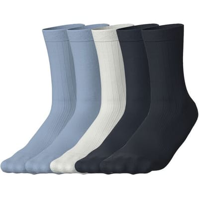 ESMARA 5 Paar sokken (blauw/wit/marineblauw, 35-38)