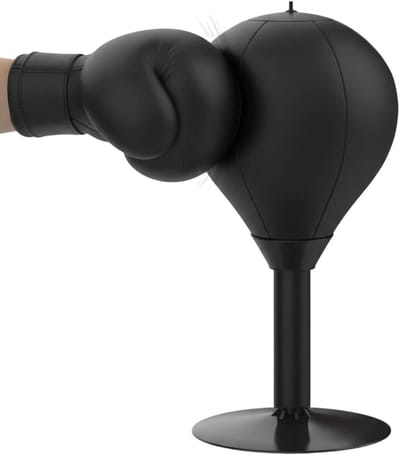 Bokszak Tafel - Stressbal - Stress verminderen - Stabiele zuignap - 177 cm hoog - Zwart