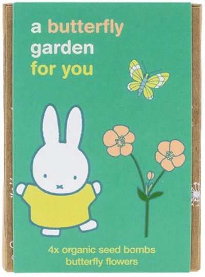 Blossombs Gift Box Mini Nijntje Butterfly Garden For You – 4 Zaadbommetjes – Vlindermix – Cadeau Bedankje – Voor Bijen en Vlinders