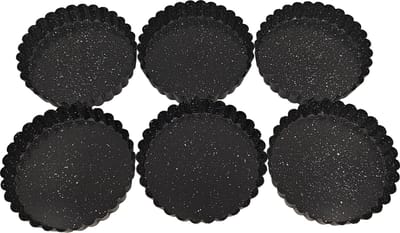 Bakvorm/ Mini Taartvormen -12 cm set/6 - Zwart