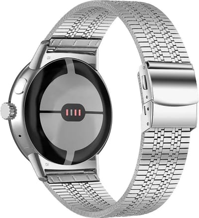 Strap-it Stalen RVS bandje geschikt voor Google Pixel Watch 5 (45 mm) / 4 (45 mm) / 3 (45 mm) - Zilver