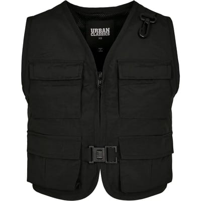 Urban Classics - Ladies Short Tactical Vest black Gilet - XS - Zwart