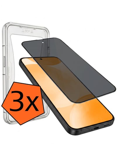 Screenprotector - 3 Stuks - Geschikt voor Samsung Galaxy S24 - Met Installatie Kit - Privacy Filter - Flexibel Glas - Beschermglas - Tempered Glass - Screen Protector