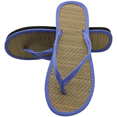Vrouwen Platte Slippers Slippers Comfortabele Antislip Sandalen Bamboe Rotan Slippers Thuis Badkamer Mode Slippers Zapatos 38 blue