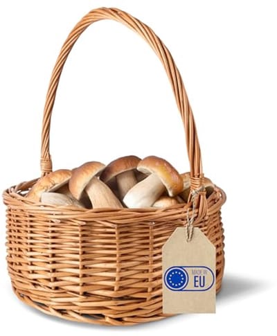 Ovaal Rieten Mand met Handvat - Tuinmand, Cadeaumand, Fruitmand en Strijkmand - 30x30x32 cm