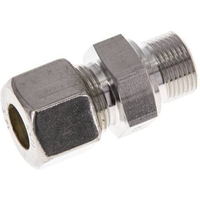 M20x1.5 Buitendraad x 14S RVS Rechte Knelfitting 630 Bar DIN 2353 - FL2S-MO-ST-M20-14-S