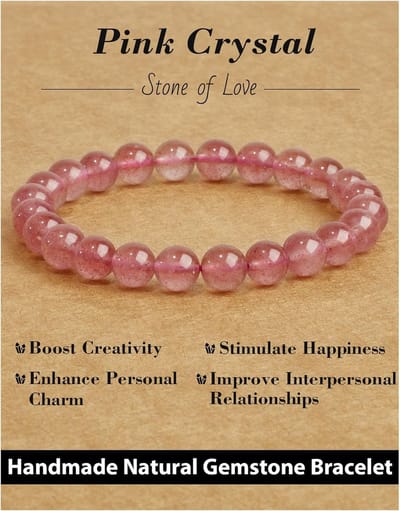 Handgemaakte Damesarmband van Natuursteen - Elastische Chakra Yoga-Armband 8 mm