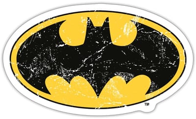 Batman Logo Used Look Sticker maat S (10 x 10 cm)