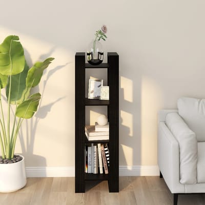 vidaXL - Boekenkast/kamerscherm - 41x35x125 - cm - massief - grenenhout - zwart