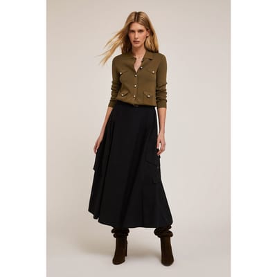 Motivi Knit Cardigan With Pockets Military Green Maat: XS | Longsleeves Outlet | Dames | Bruin