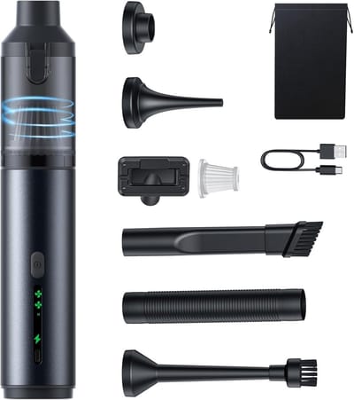 Draagbare Stofzuiger - Mini Stofzuiger - Auto Interieur Reinigen - Sterke Zuigkracht 16000 Pa - 6000 mAh Batterij - Grijs