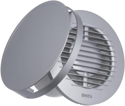 Ronde Wandventilator 100mm voor Badkamer, Keuken en Toilet - Zilver