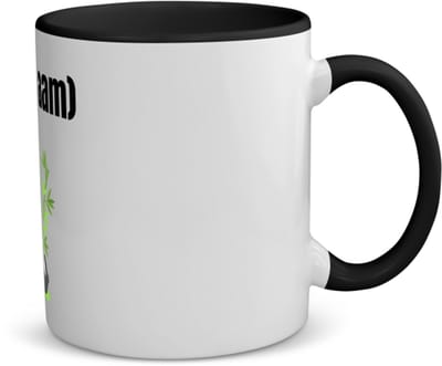 Akyol - liggende panda en bamboe met eigen naam koffiemok - theemok - zwart - Panda - panda liefhebbers - iemand die houdt van panda's - verjaardag - cadeau - kado - 350 ML inhoud
