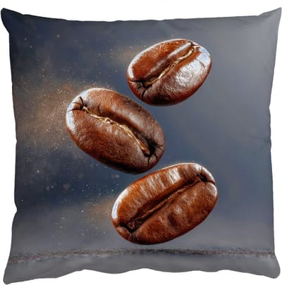 Sierkussens - Kussentjes Woonkamer - 50x50 cm - Koffiebonen - Zwevend - Grijs