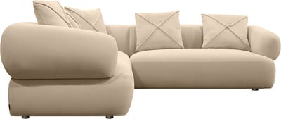 Bronx71® Hoekbank Palermo velvet beige links