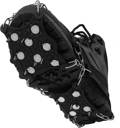 Famanu - Stijgijzers, antislip schoenspikes, lichte ijsklauwen en sneeuwgreep, tractie voor het lopen in de winter