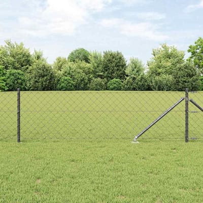 Hekpalen Set - Tuinpalen Staal - Tuin Afbakenen - Weerbestendig Behandeld - 04 m - Grijs