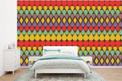 Behang - Fotobehang Vintage - Retro - Kleuren - Patronen - Breedte 320 cm x hoogte 240 cm