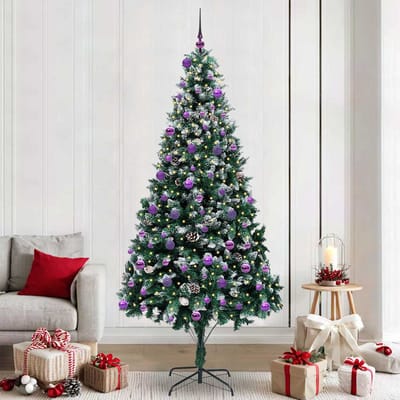 vidaXL - Kunstkerstboom - Groen - 240 - cm - PVC - en - Staal - en - Kunststof