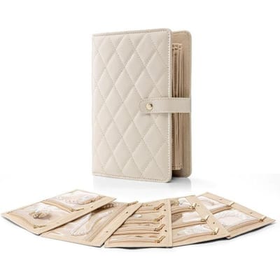 Luxe Leer Draagbaar Sieraden Opbergboek Losbladig Sieraden Grote Capaciteit Opbergtas Oorbellen Ketting Sieraden Binder