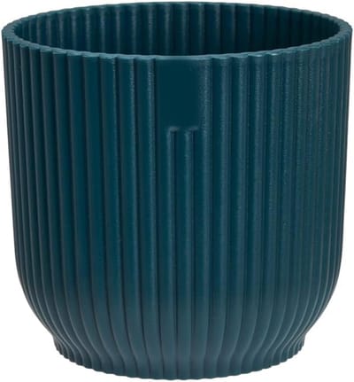 Famanu - Kleine ronde binnenbloempot gerecycled plastic 9 cm blauw