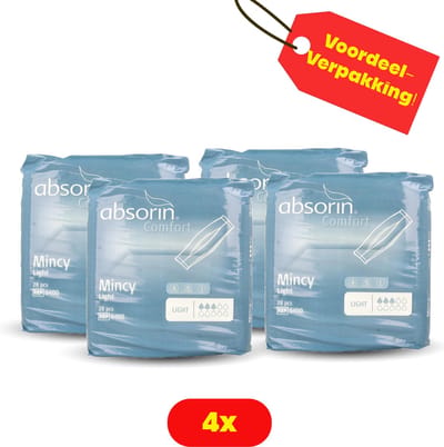 4X Absorin Mincy Light inlegverband - 4x 28 stuks- Voordeelverpakking!!