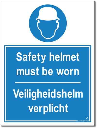 Veiligheidshelm verplicht bord - Aluminium - 30 x 40 cm