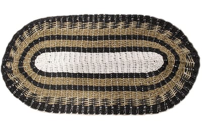 Oval Seagrass Black, White & Tan - Classic - 60x120cm