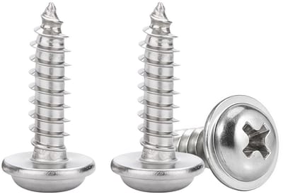 Zelftappende Schroeven met RVS Ring, A2 V2A, 10mm, Voor Hout en DIY Projecten, Verpakking van 50 Stuks