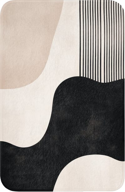 WC mat 40x60 cm - Antislip - Abstract - Japandi - Beige - Modern - Toiletmat - Vloermat - Douchemat - Toilet tapijt - Toiletmatten