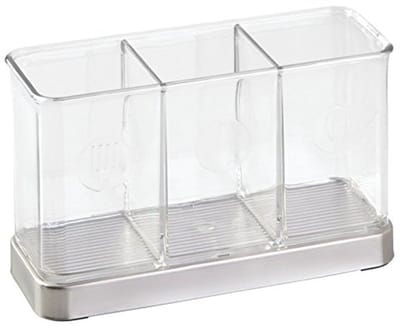 Bestekorganizer RVS met 3 Compartimenten - Multikleur - 19 x 7 x 12.5 cm - 2 Stuks