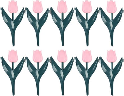 Bloembedrand 10 stuks - Tuinafscheiding bloemvorm - Borders creëren - Weerbestendig PP materiaal - 30 x 25 cm - Roze