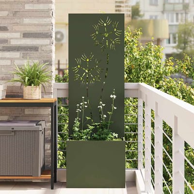 vidaXL - Tuin - Privacy - Scherm - Bloemen - Olijfgroen - 50 - x - 32 - x - 150 - cm