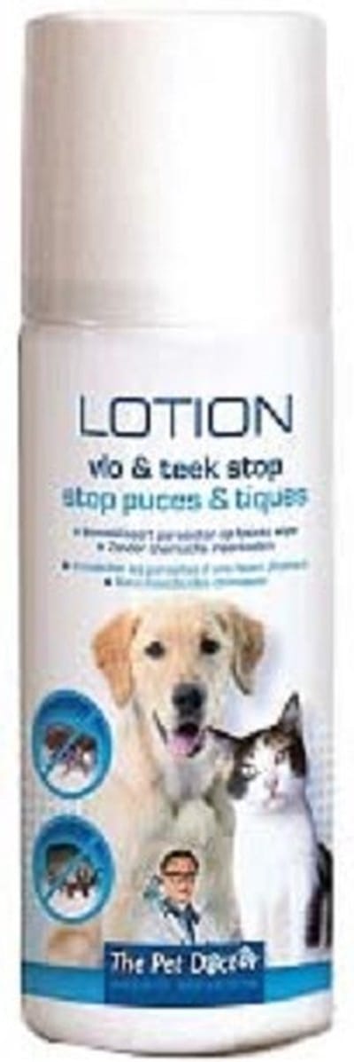 The Pet Doctor - Vlo en teek Stop Lotion - Honden en Katten - Dierenverzorging - Voor de afweer van teken, vlooien en andere insecten bij honden en katten - 200 ml