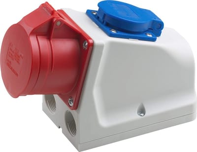 CEE Aansluitdoos – Opbouw – 5-polig – Rood – 400 V – 16 A – IP44