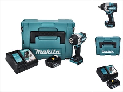 Makita DTW 700 RF1J accu slagmoersleutel 18 V 700 Nm 1/2" XPT Borstelloos + 1x oplaadbare accu 3.0 Ah + lader + Makpac