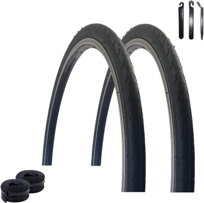 Fietsbanden Set - Banden Binnenbanden - Comfortabel Fietsen - Inclusief Bandenlichters - 26 x 1.25 inch - Zwart