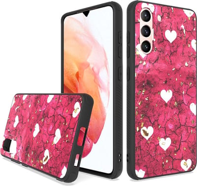 LuxeBass Siliconen hoesje met print geschikt voor Samsung Galaxy A04 - Marmer Hearts - telefoonhoes - gsm hoes - telefoonhoesje