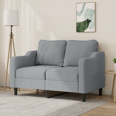 Vidaxl Bank 2-zits, Lichtgrijs, 120 Cm, Bekleed met Stof