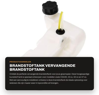 Dailygoods- Brandstoftank vervangend - Kunststof - Compatibel met CG430/52CC/47CC - Duurzaam - Eenvoudig te installeren - Betrouwbaar grasmaaieraccessoire - Tank