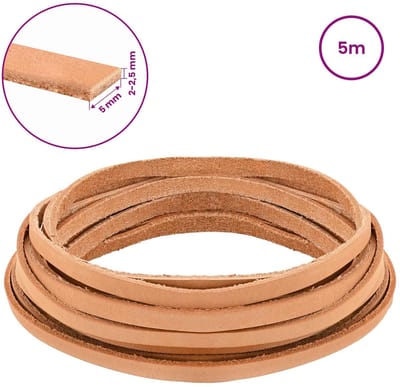vidaXL - Leren - riem - 1 - Lichtbruin - 500 - x - 0,5 - cm - Leer