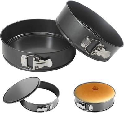 Set van 2 ronde lekvrije springvormen 26 cm voor taarten en cakes