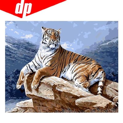 Tijger diamant borduurwerk 5D DIY diamant schilderij kruissteek foto volledige ronde diamant 20X30 gray