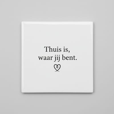 Inspirerende Woontekst Decoratieve Keramische Tegel 15x15 cm – “Thuis is, waar jij bent” Minimalistische Wanddecoratie