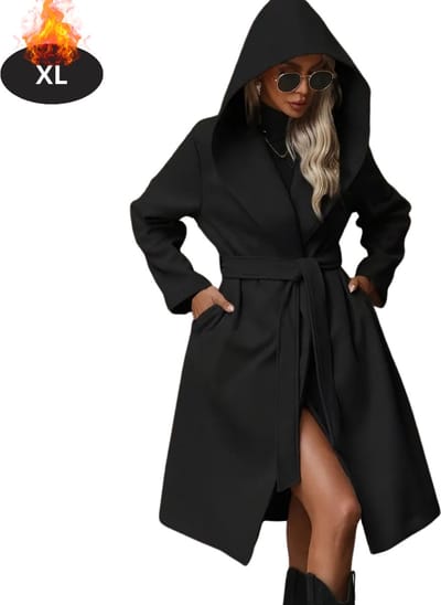 Livano Mantel Dames - Tussenmantel - Jas - Mantelpakje - Trenchcoat - Overjas - Overcoat - Winter - Zwart - XL
